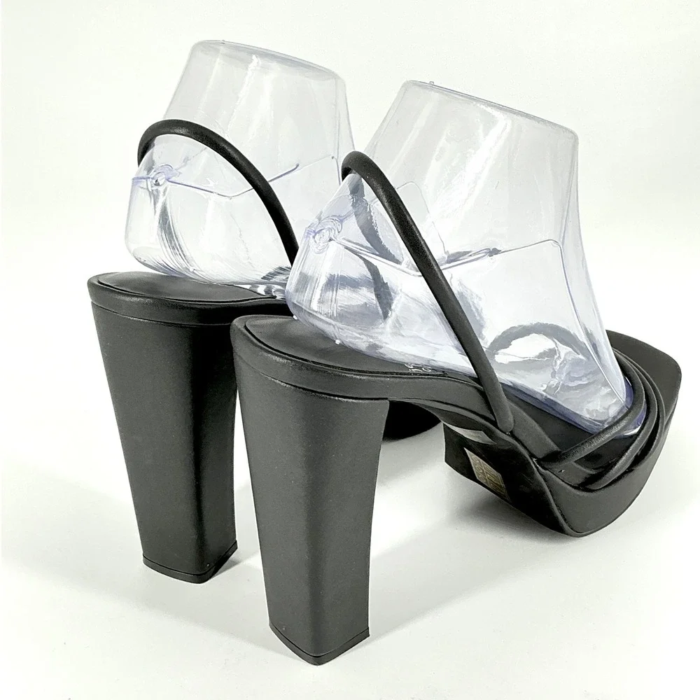 Jeffrey Campbell Size 10 Black Strappy Platform Slingback Heel Sandals NEW $130